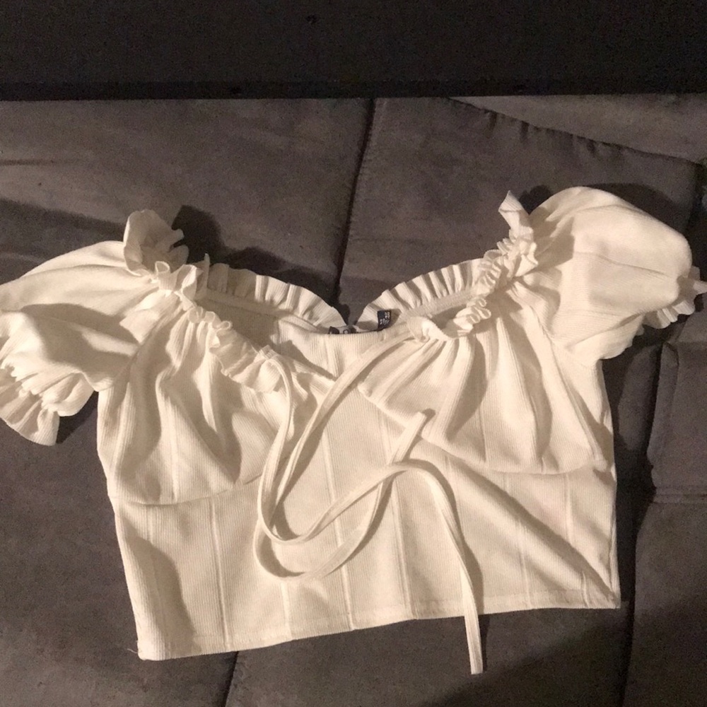 Brand new-all white crop  SIZES: US 10  UK 14